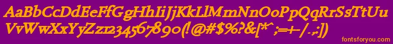 HanchBi Font – Orange Fonts on Purple Background