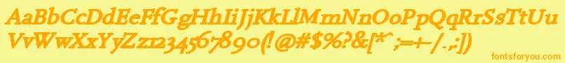 HanchBi Font – Orange Fonts on Yellow Background