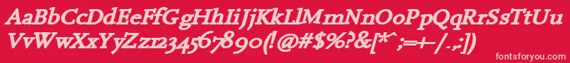 HanchBi Font – Pink Fonts on Red Background