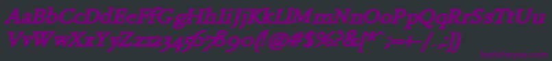 HanchBi-Schriftart – Violette Schriften auf schwarzem Hintergrund