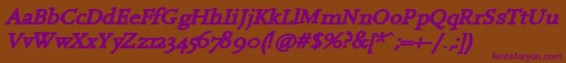 HanchBi Font – Purple Fonts on Brown Background