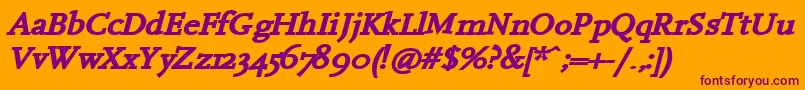 HanchBi Font – Purple Fonts on Orange Background