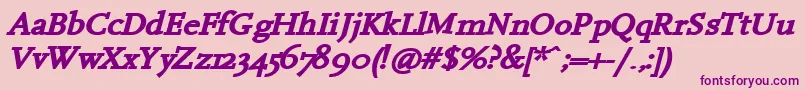 HanchBi Font – Purple Fonts on Pink Background