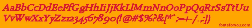 HanchBi Font – Red Fonts on Orange Background