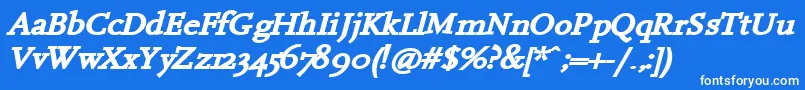 フォントHanchBi – 青い背景に白い文字