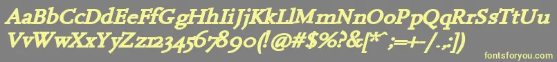 HanchBi Font – Yellow Fonts on Gray Background
