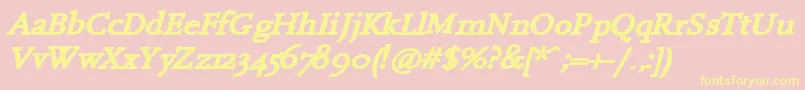 HanchBi Font – Yellow Fonts on Pink Background