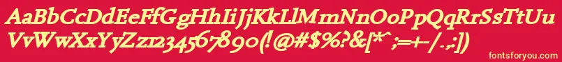 HanchBi Font – Yellow Fonts on Red Background
