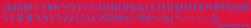 フォントWildbradoni – 赤い背景に青い文字