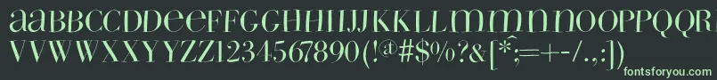 フォントWildbradoni – 黒い背景に緑の文字