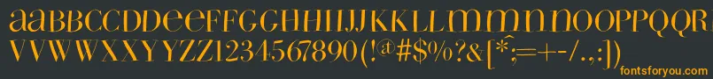 Wildbradoni-Schriftart – Orangefarbene Schriften auf schwarzem Hintergrund