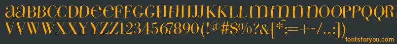 フォントWildbradoni – 黒い背景にオレンジの文字