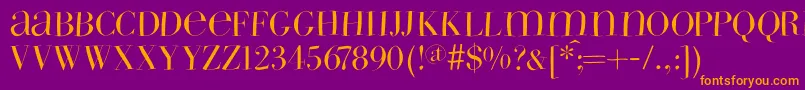 フォントWildbradoni – 紫色の背景にオレンジのフォント