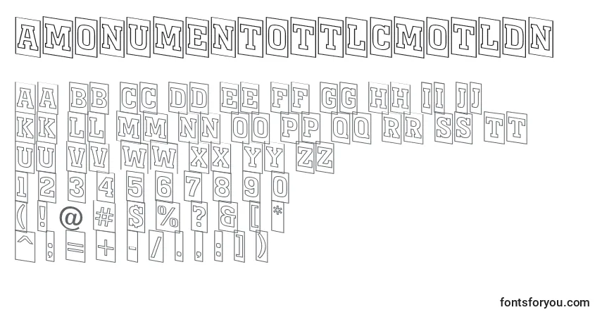 Czcionka AMonumentottlcmotldn – alfabet, cyfry, specjalne znaki