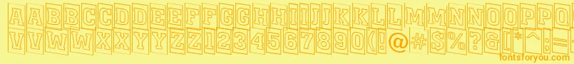 Fonte AMonumentottlcmotldn – fontes laranjas em um fundo amarelo