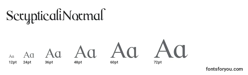 Размеры шрифта ScrypticaliNormal