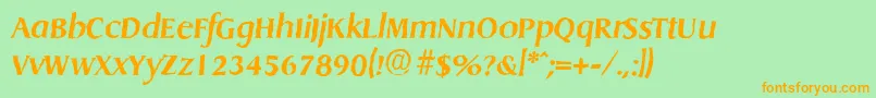 DragonantiqueBolditalic Font – Orange Fonts on Green Background