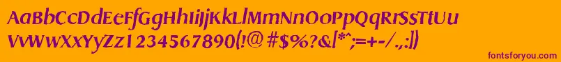 DragonantiqueBolditalic Font – Purple Fonts on Orange Background