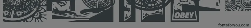 Obey3DaltCaps-fontti – mustat fontit harmaalla taustalla