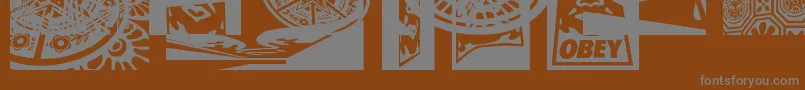 More about Obey3DaltCaps Font Obey3DaltCaps Font – Gray Fonts on Brown Background