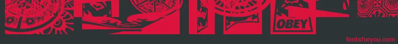 Weitere Informationen zur Obey3DaltCaps-Schriftart Obey3DaltCaps-Schriftart – Rote Schriften auf schwarzem Hintergrund