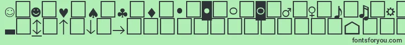 Pcencodinglowersh Font – Black Fonts on Green Background