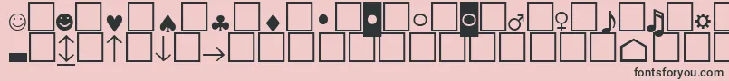 Weitere Informationen zur Pcencodinglowersh-Schriftart Pcencodinglowersh-Schriftart – Schwarze Schriften auf rosa Hintergrund