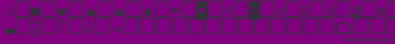 Pcencodinglowersh-Schriftart – Schwarze Schriften auf violettem Hintergrund