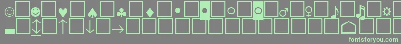 Pcencodinglowersh Font – Green Fonts on Gray Background