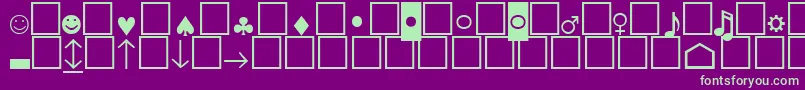 Шрифт Pcencodinglowersh – зелёные шрифты на фиолетовом фоне