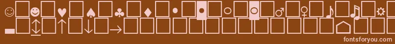Fonte Pcencodinglowersh – fontes rosa em um fundo marrom