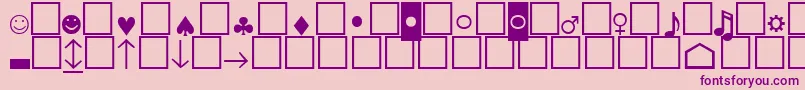 Czcionka Pcencodinglowersh – fioletowe czcionki na różowym tle
