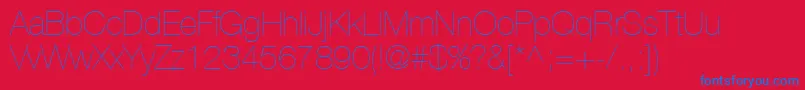 HelveticaLt25UltraLight Font – Blue Fonts on Red Background