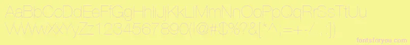 Weitere Informationen zur HelveticaLt25UltraLight-Schriftart HelveticaLt25UltraLight-Schriftart – Rosa Schriften auf gelbem Hintergrund