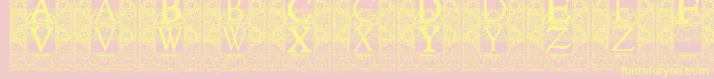 TopiaryInitials Font – Yellow Fonts on Pink Background