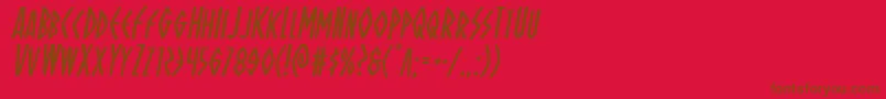 Ohmightyisisital Font – Brown Fonts on Red Background