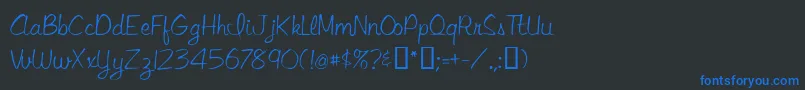 フォントLibbyscript – 黒い背景に青い文字