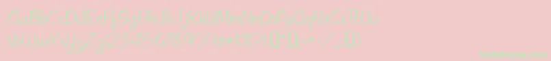 Libbyscript Font – Green Fonts on Pink Background