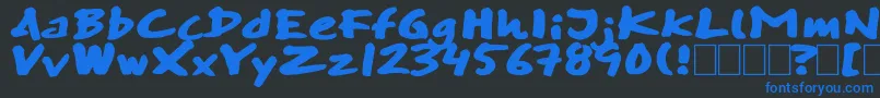 Шрифт Skitserswift – синие шрифты на чёрном фоне