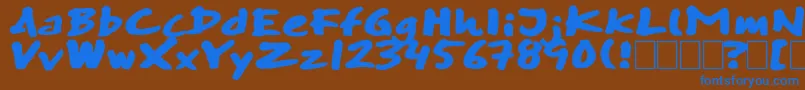 Skitserswift-fontti – siniset fontit ruskealla taustalla
