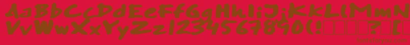 Skitserswift-Schriftart – Braune Schriften auf rotem Hintergrund