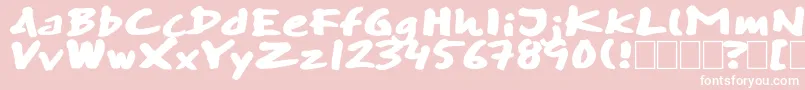 Skitserswift-Schriftart – Weiße Schriften auf rosa Hintergrund