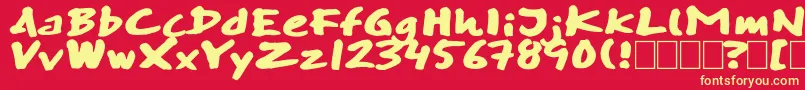 Skitserswift Font – Yellow Fonts on Red Background