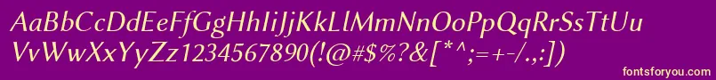 LinbiolinumRi Font – Yellow Fonts on Purple Background