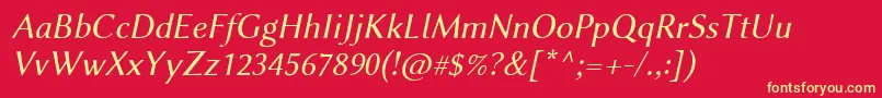 LinbiolinumRi Font – Yellow Fonts on Red Background