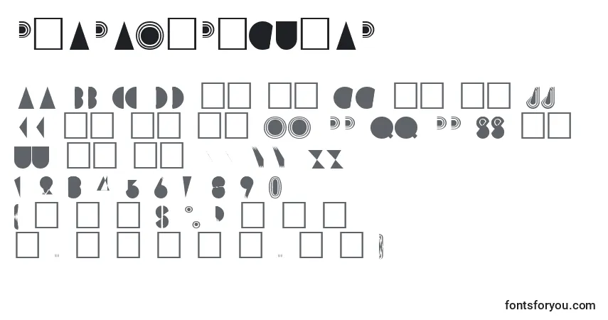 Шрифт PharaohRegular – алфавит, цифры, специальные символы