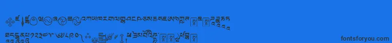 Tibetanmachineweb9 Font – Black Fonts on Blue Background