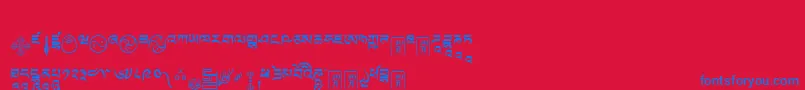 Tibetanmachineweb9 Font – Blue Fonts on Red Background