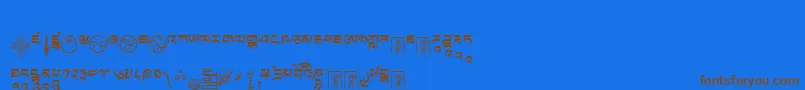 Tibetanmachineweb9 Font – Brown Fonts on Blue Background
