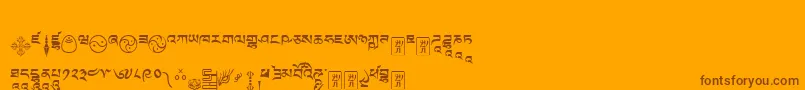 Tibetanmachineweb9 Font – Brown Fonts on Orange Background